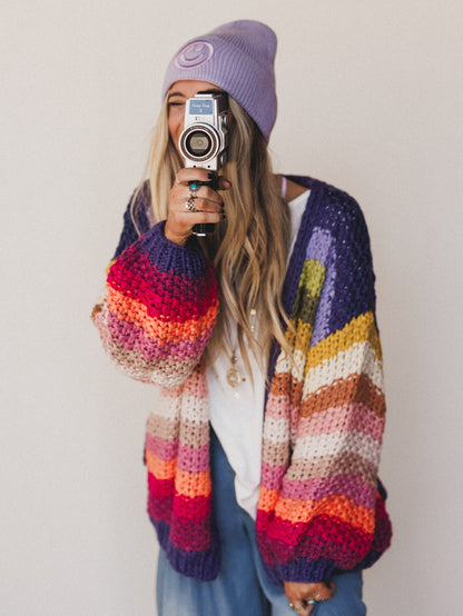 Wrapped up in Color Knit Cardigan - Rainbow