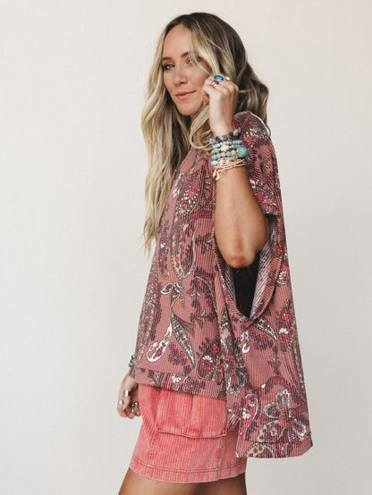 The Nest Moon Glow Texture Knit Top - Clay