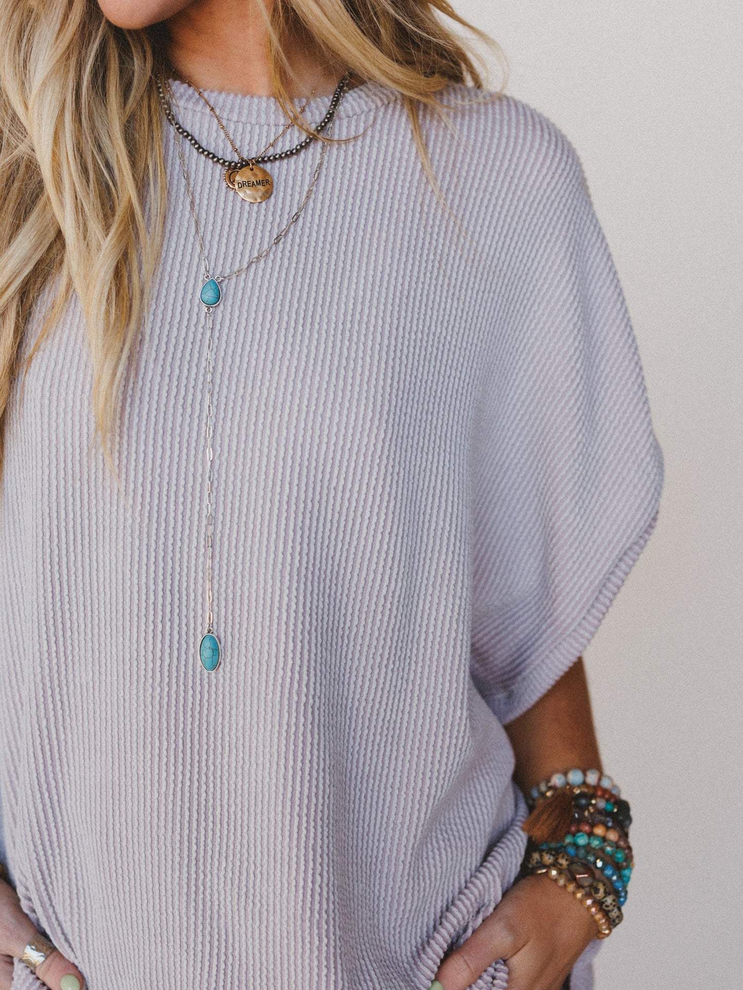 The Nest Moon Glow Texture Knit Top - Oat