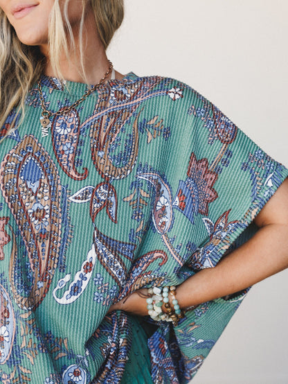 The Nest Moon Glow Texture Knit Top - Olive Vintage