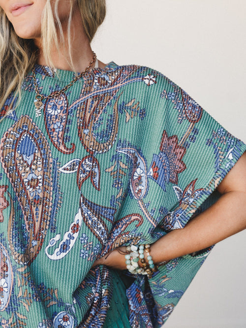 The Nest Moon Glow Texture Knit Top - Olive Vintage