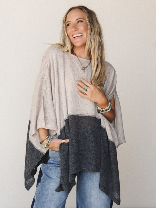The Nest Bold Horizon Top - Beige Black