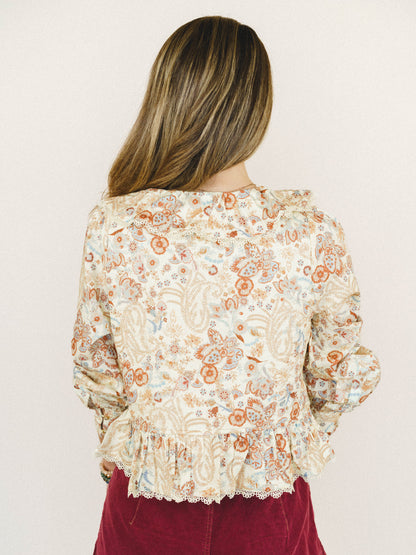 Kiss The Horizon Floral Top - Mustard