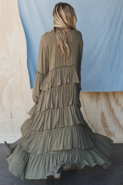 The Nest Layers Of Love Duster Kimono - Olive