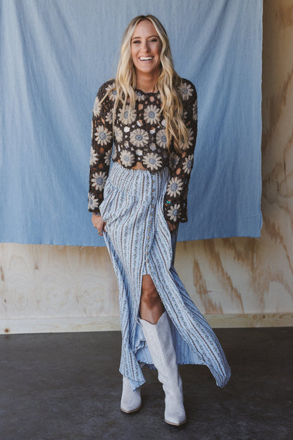 The Nest Free To Dream Crochet Top - Charcoal