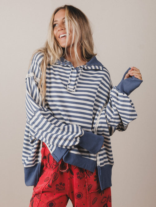 The Nest Wander Easy Top - Blue Denim