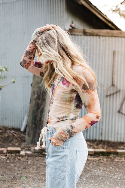 So Charming Floral Top - Natural