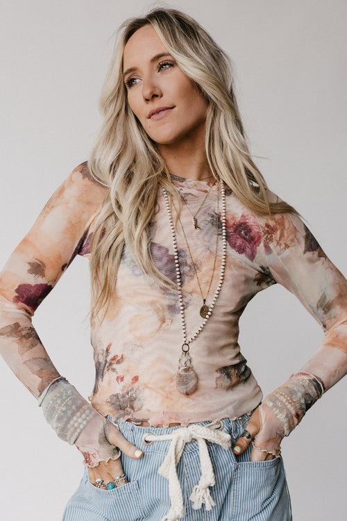 So Charming Floral Top - Natural