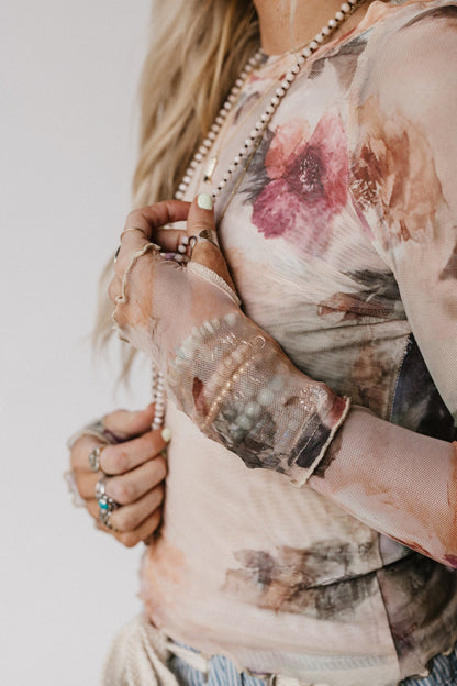 So Charming Floral Top - Natural