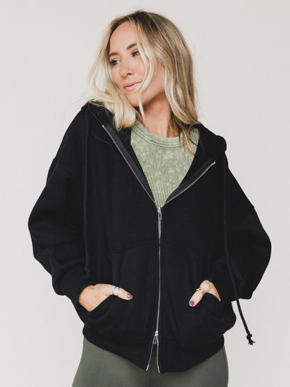 Driftwood Oversized Hoodie - Black