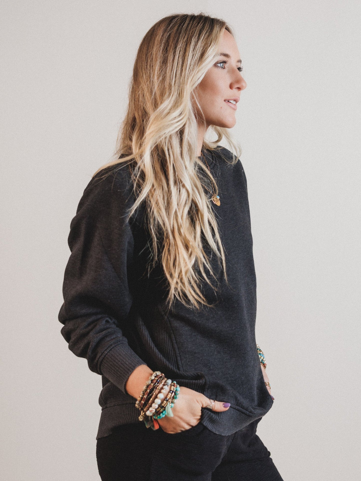 Whispering Pines Sweatshirt  - Black