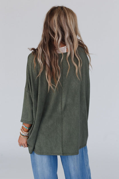 The Nest Sunday Stroll Oversized Tee - Olive