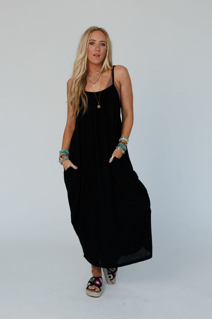 The Nest Simple Serene Maxi Dress - Black
