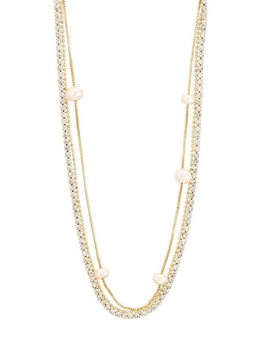 PILGRIM Starlight Crystal + Pearl 3-in-1 Necklace