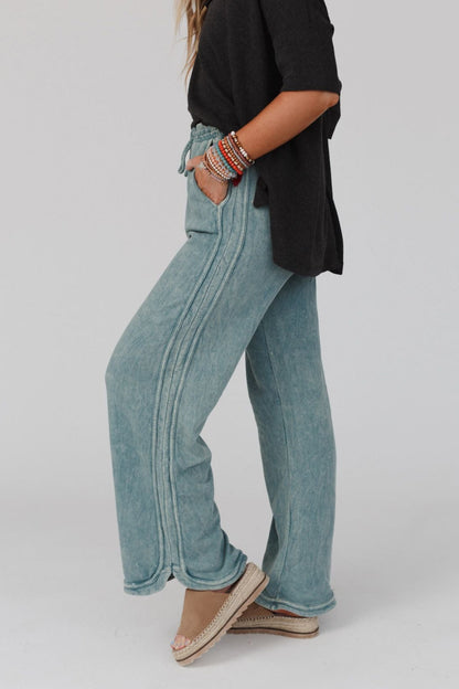 So Comfy Wide Leg Pant Full Length - Teal