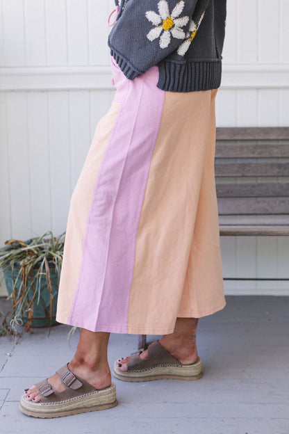 The Nest Breeze Lounge Wide Leg Pants - Orange Purple
