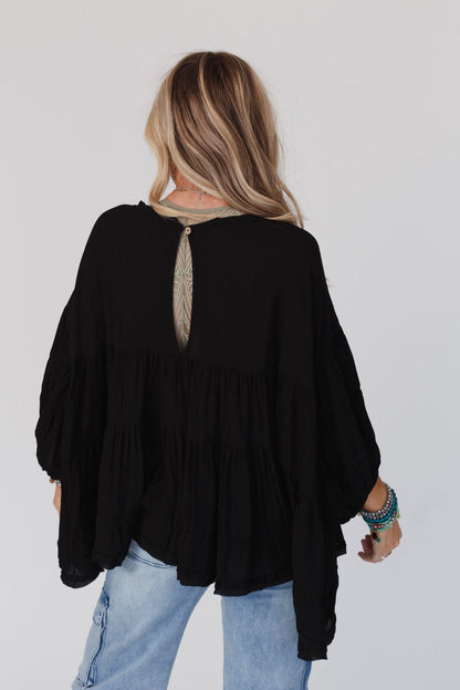 In The Clouds Tunic Top - Black