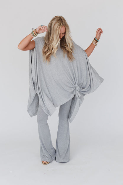 Wren Tunic and Cher Flare Set - Heather Gray
