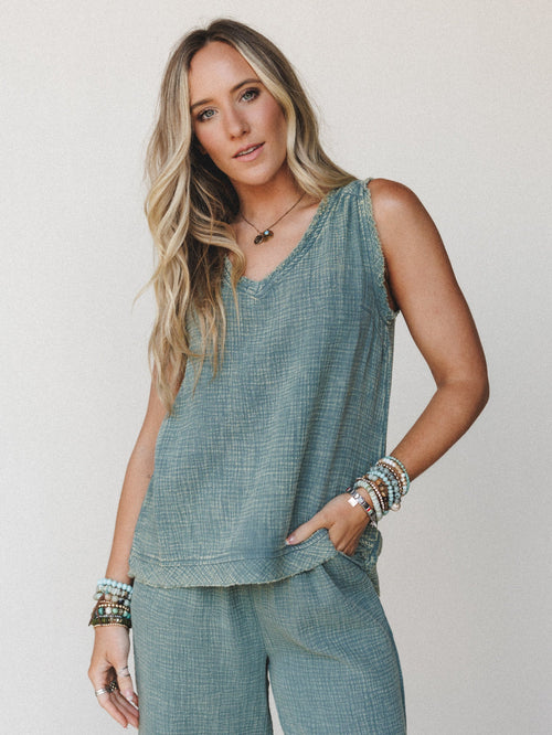 On A Trip Tank Top - Ash Jade