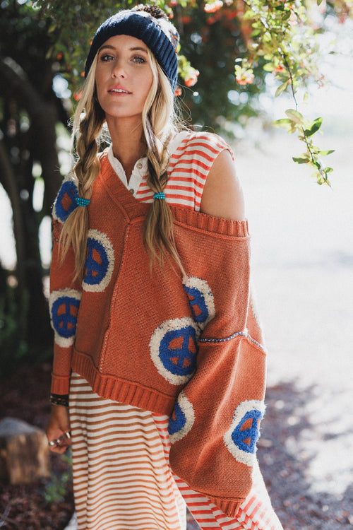 Peaceful Patterns Top - Orange
