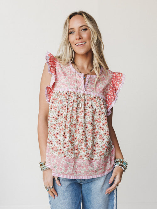 Meadow Maze Blouse - Rose Pink