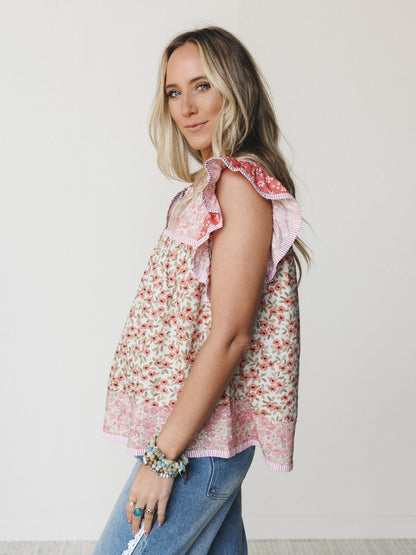 Meadow Maze Blouse - Rose Pink