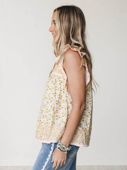 Meadow Maze Blouse - Sunflower Yellow