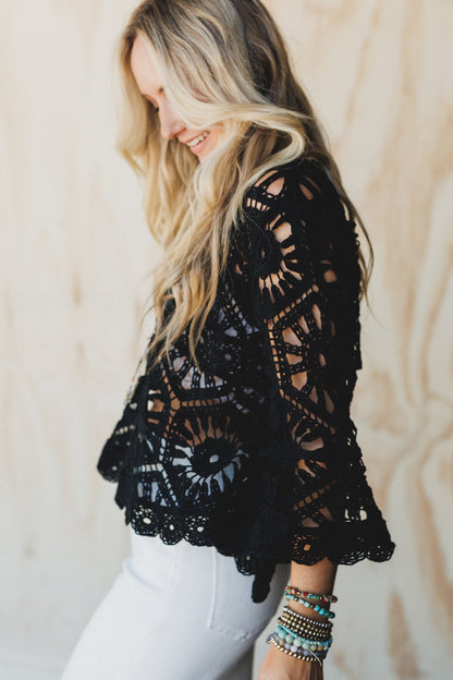 Crush Worthy Crochet Top - Black