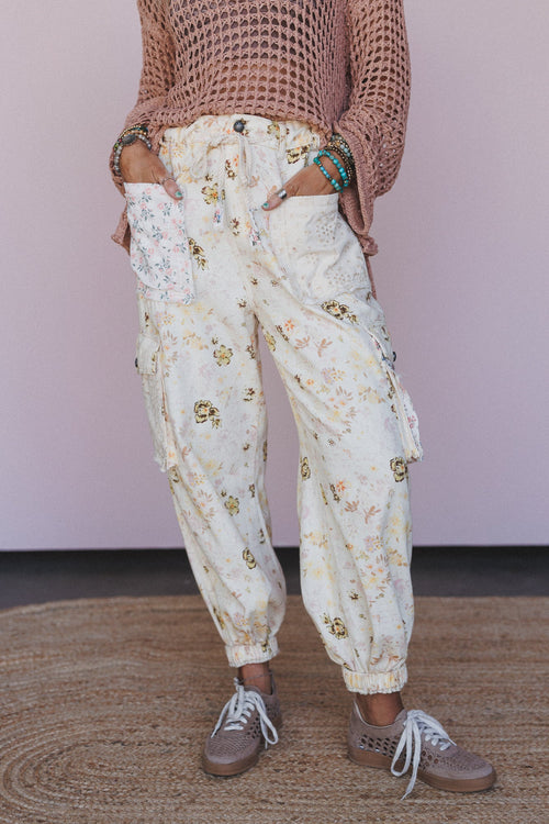 Garden Glow Cargo Pants - Natural