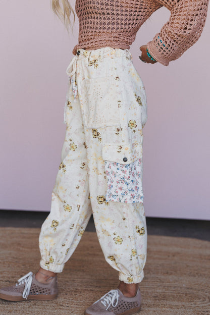 Garden Glow Cargo Pants - Natural