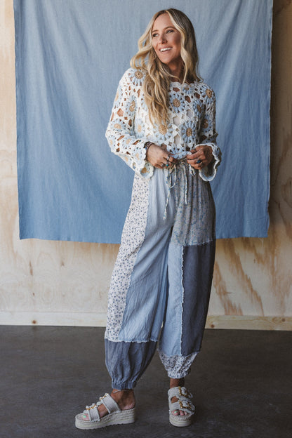 Earthbound Patchwork Pants - Denim
