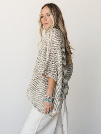 Moonara Silk Poncho - Natural