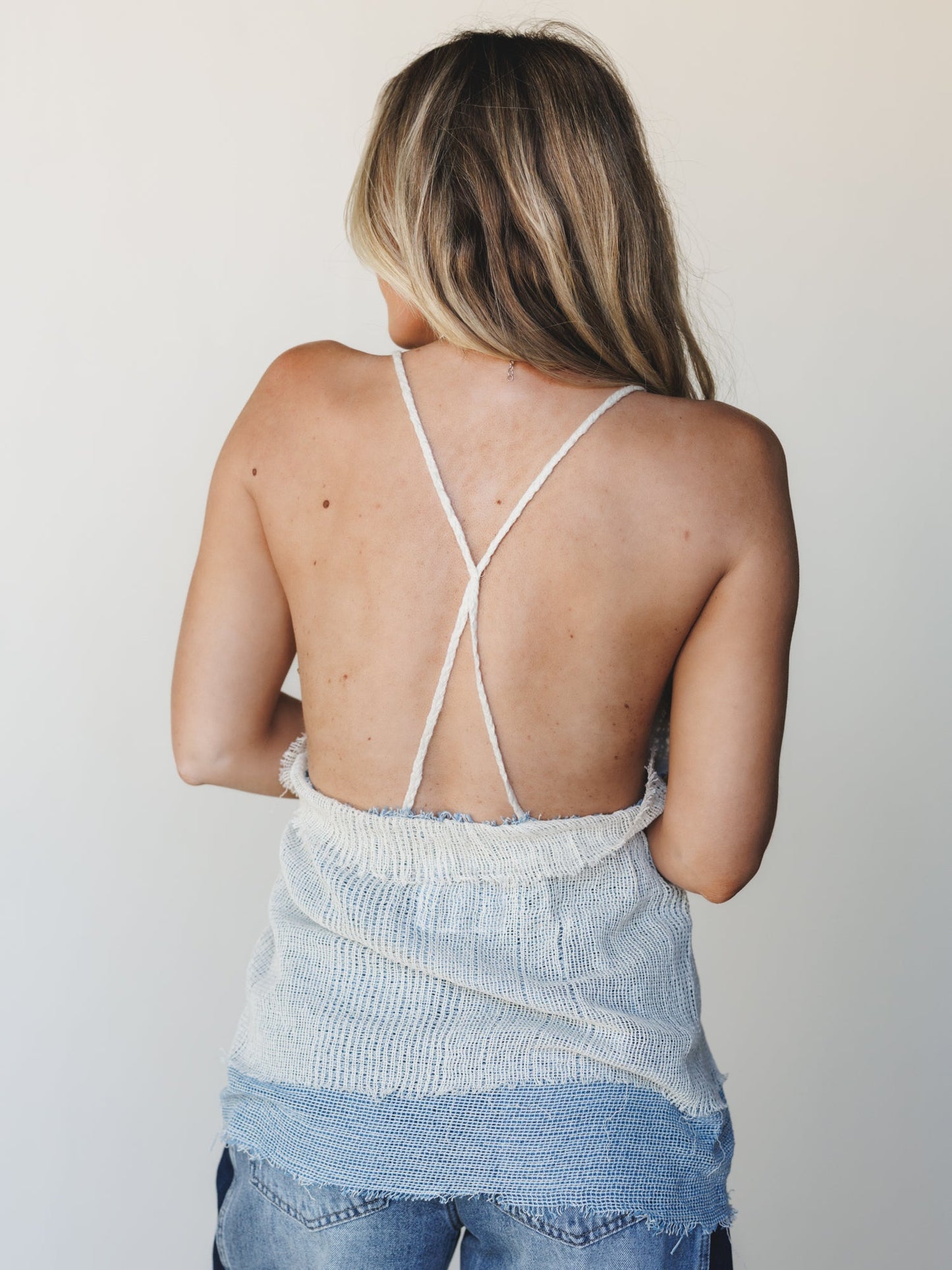 Aster Open Blouse  - Powder Blue