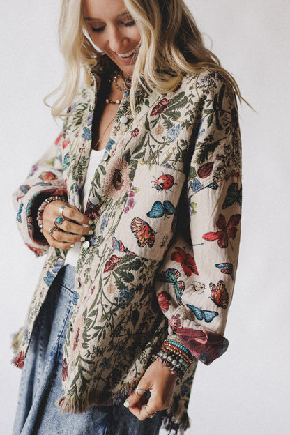 Butterfly Effect Jacquard Jacket - Almond
