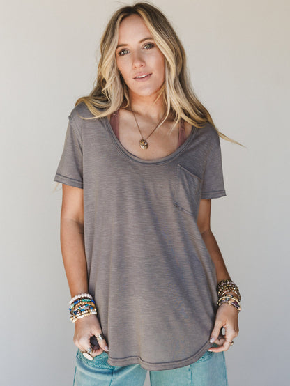Right On Tee Shirt - Charcoal