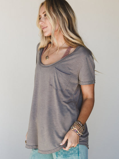 Right On Tee Shirt - Charcoal