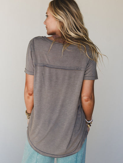 Right On Tee Shirt - Charcoal