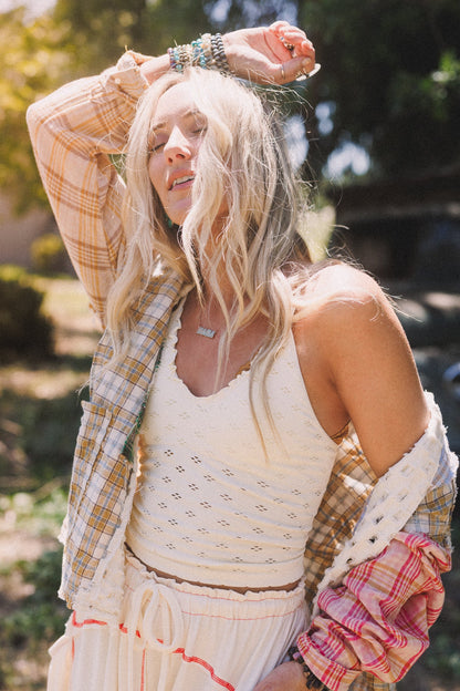 Perfectly Paired Plaid Shacket - Yellow