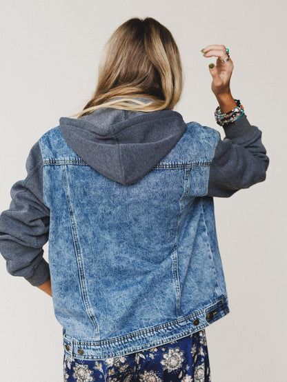The Nest My Boyfriends Denim Jacket - Charcoal Medium Wash