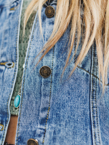 The Nest My Boyfriends Denim Jacket - Charcoal Medium Wash