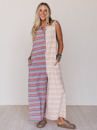 The Nest Cruise Lines Jumpsuit - Pink Gray