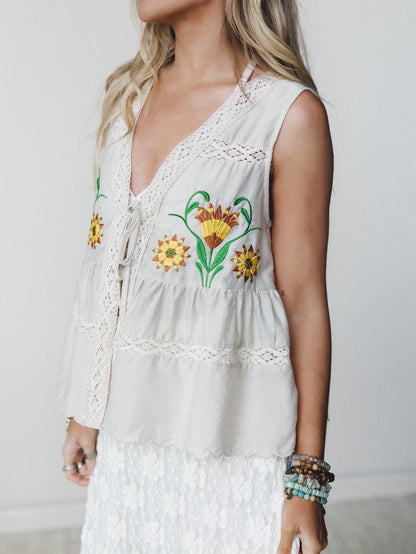 Meadow Memories Vest - Oatmeal