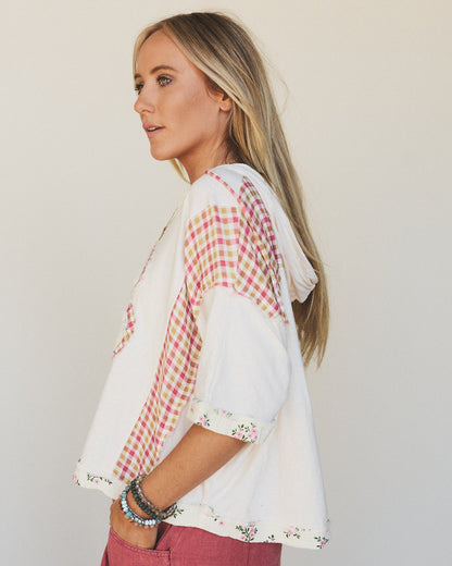 Crazy Daisy Floral Patch Top - Cream