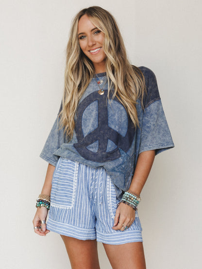 Peace and Dreams Tee - Denim