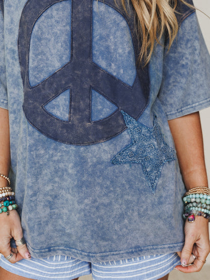 Peace and Dreams Tee - Denim