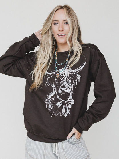 The Nest Highland Love Sweatshirt - Dark Chocolate