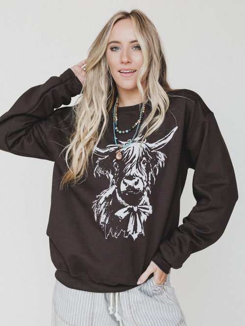 The Nest Highland Love Sweatshirt - Dark Chocolate