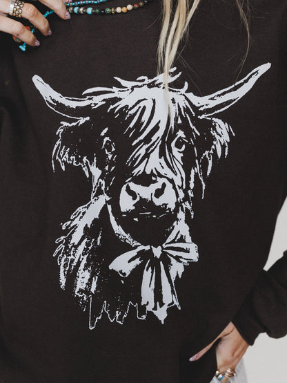 The Nest Highland Love Sweatshirt - Dark Chocolate