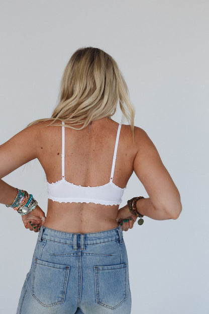 Alix Bow Bralette - White
