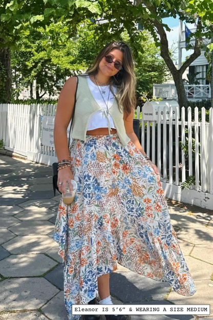 The Nest Swing Of Things Pocketed Midi Skirt - Floral